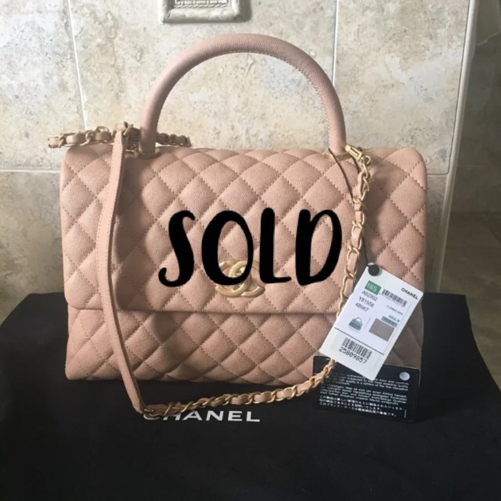 18S Coco Handle Dark Beige AGHW rem. Strap